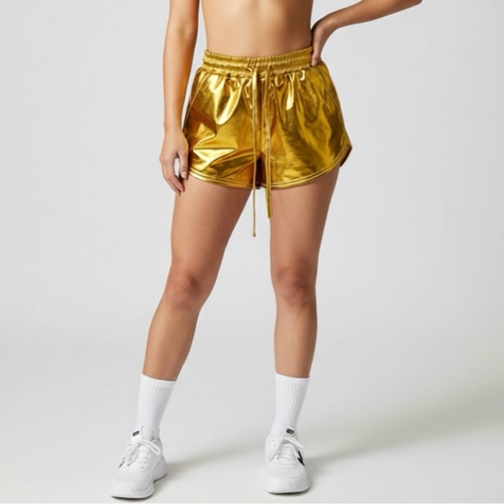 Women's Gold Athletic Shorts